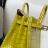 Global Shipping Birkin 25CM 9R Lime Porosus Silver Hardware 1:1 to make