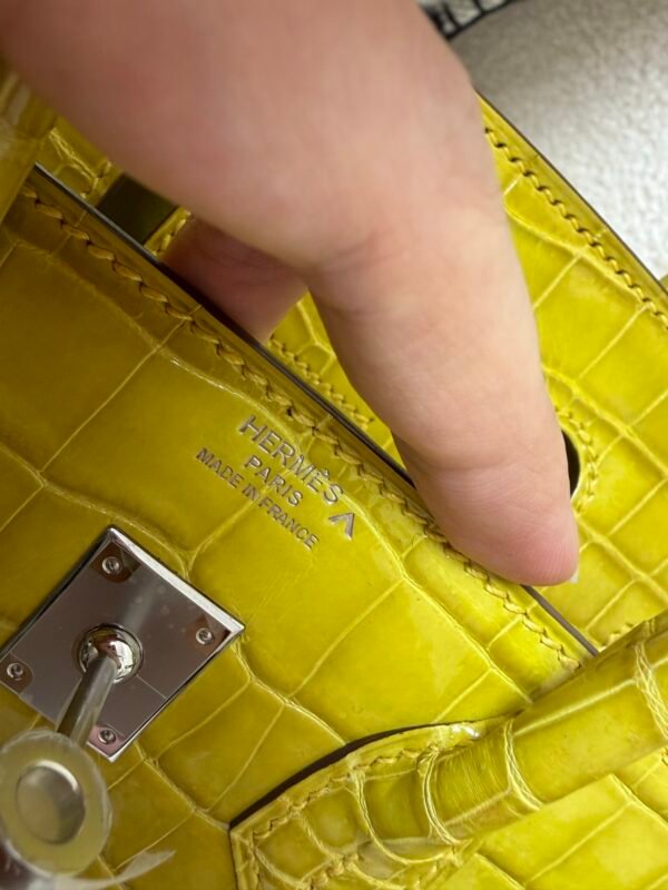Global Shipping Birkin 25CM 9R Lime Porosus Silver Hardware 1:1 to make