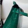 Top Handmade Kelly 25CM Alligator Leather 6Q Vert Emeraude Gold Hardware
