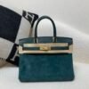 Birkin 25cm 7A Bleu Thalassa Swift and Suede Leather Full Handmade GHW