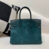Birkin 25cm 7A Bleu Thalassa Swift and Suede Leather Full Handmade GHW
