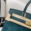 Birkin 25cm 7A Bleu Thalassa Swift and Suede Leather Full Handmade GHW