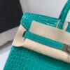 Top Handmade Birkin 25cm O6 Vert Jade Porosus Leather Experienced old craftsmen Made