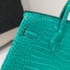 Top Handmade Birkin 25cm O6 Vert Jade Porosus Leather Experienced old craftsmen Made