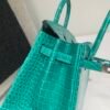 Top Handmade Birkin 25cm O6 Vert Jade Porosus Leather Experienced old craftsmen Made