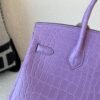 Special Purple color X9 Mauve Sylvestre Birkin 25cm Porosus Leather SHW