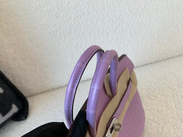 Special Purple color X9 Mauve Sylvestre Birkin 25cm Porosus Leather SHW