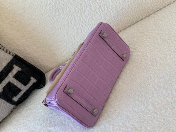 Special Purple color X9 Mauve Sylvestre Birkin 25cm Porosus Leather SHW