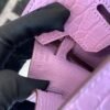 Special Purple color X9 Mauve Sylvestre Birkin 25cm Porosus Leather SHW