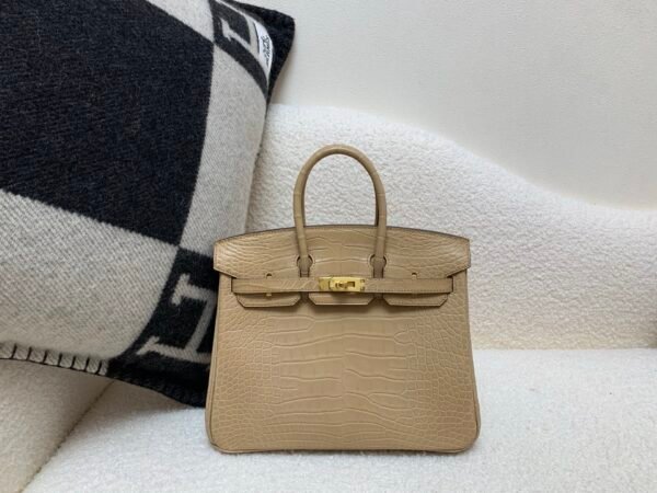 Birkin 25cm 0M Chai Full Handmade Alligator Leather Global Shipping