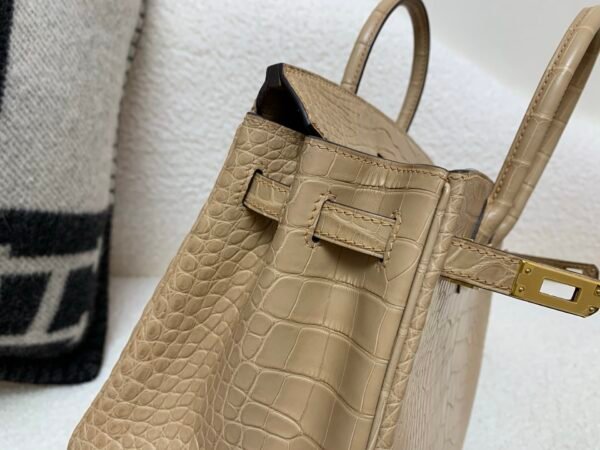 Birkin 25cm 0M Chai Full Handmade Alligator Leather Global Shipping
