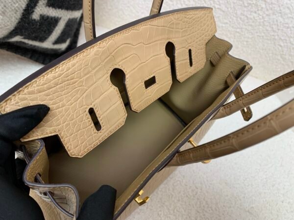 Birkin 25cm 0M Chai Full Handmade Alligator Leather Global Shipping