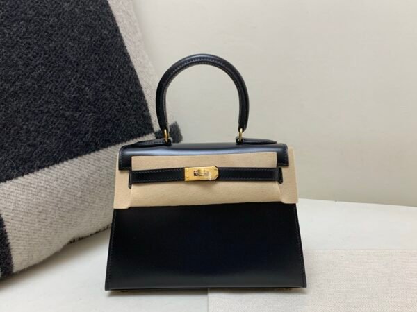 USA Delivery Mini Kelly big ear 89 Nior Box Leather Gold Hardware