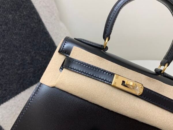 USA Delivery Mini Kelly big ear 89 Nior Box Leather Gold Hardware