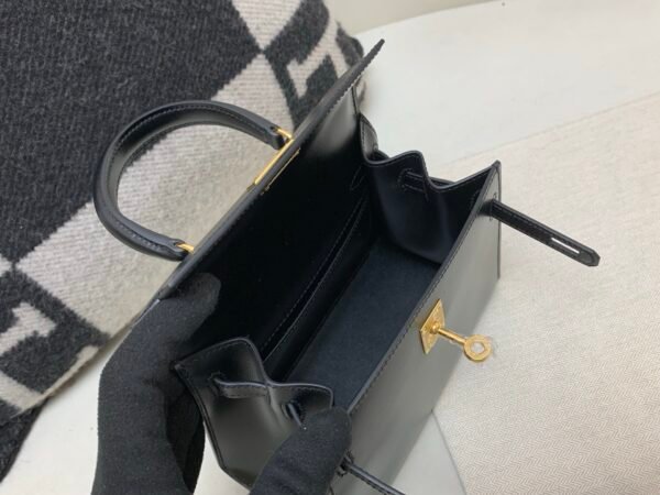 USA Delivery Mini Kelly big ear 89 Nior Box Leather Gold Hardware