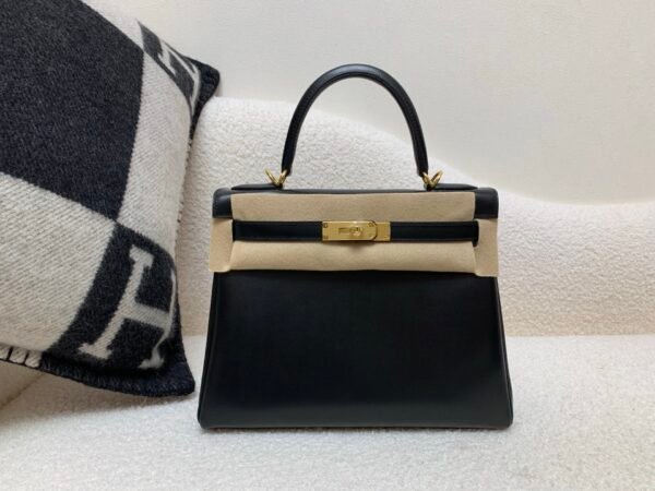 Top Quality Kelly Size 28CM 0G Box Leather Gold Hardware Full Handmade 89 Nior