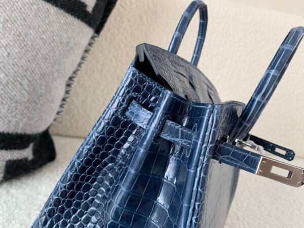 wsxc1774628002418_4 Birkin 25cm Porosus Leather 7K Bleu Abysse Full Handmade Silver Hardware Top Quality