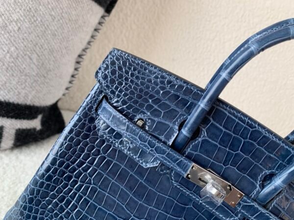 wsxc1774628002418_5 Birkin 25cm Porosus Leather 7K Bleu Abysse Full Handmade Silver Hardware Top Quality