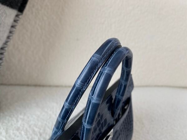 wsxc1774628002418_6 Birkin 25cm Porosus Leather 7K Bleu Abysse Full Handmade Silver Hardware Top Quality