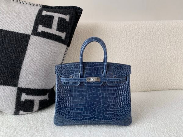 wsxc1774628002419_0-1 Birkin 25cm Porosus Leather 7K Bleu Abysse Full Handmade Silver Hardware Top Quality