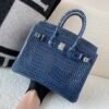 wsxc1774628002419_1 Birkin 25cm Porosus Leather 7K Bleu Abysse Full Handmade Silver Hardware Top Quality