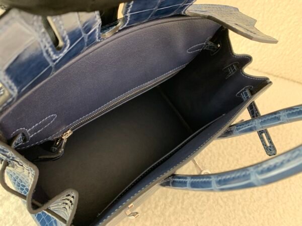 wsxc1774628002419_8 Birkin 25cm Porosus Leather 7K Bleu Abysse Full Handmade Silver Hardware Top Quality
