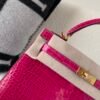 UK shipping Kelly 25cm L3 Rose Purple Porosus Leather Gold Hardware