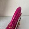 UK shipping Kelly 25cm L3 Rose Purple Porosus Leather Gold Hardware