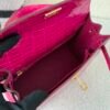 UK shipping Kelly 25cm L3 Rose Purple Porosus Leather Gold Hardware