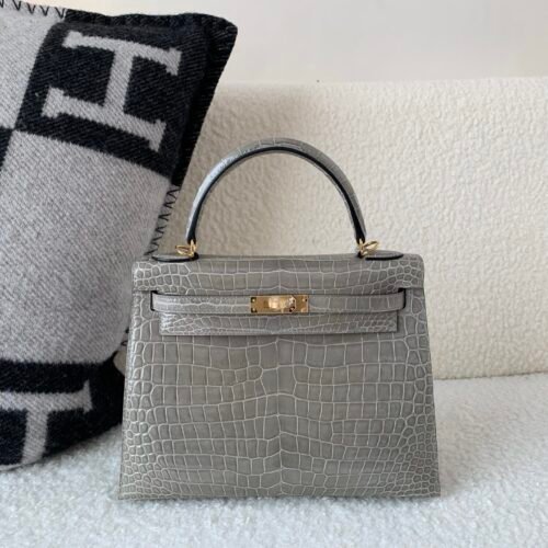 wsxc1774628006051_0 HongKong Fedex Kelly 25cm 18 Etoupe Porosus Leather Gold Hardware 1:1 to make