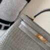 HongKong Fedex Kelly 25cm 18 Etoupe Porosus Leather Gold Hardware 1:1 to make