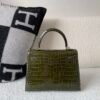 Top Handmade Kelly 25cm 61 Vert Olive Porosus Leather Gold Hardware