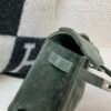 Kelly Pochette 22CM C6 Vert De Gris Suede Leather Sliver Hardware Top Handmade