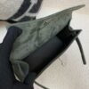 Kelly Pochette 22CM C6 Vert De Gris Suede Leather Sliver Hardware Top Handmade