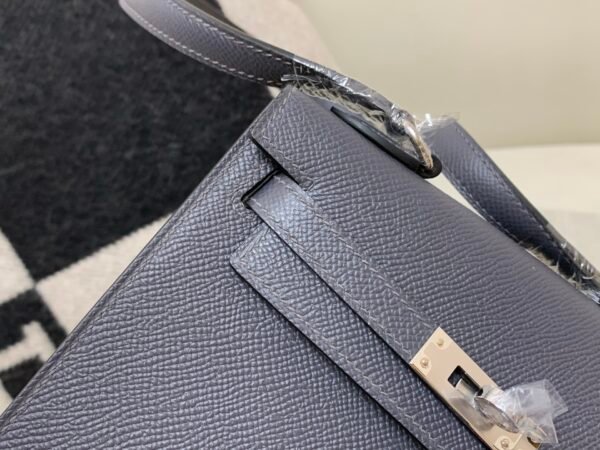 Kelly Desordre 20CM 85 Ardoise Ecru Epsom Leather Silver Hardware Carrybag