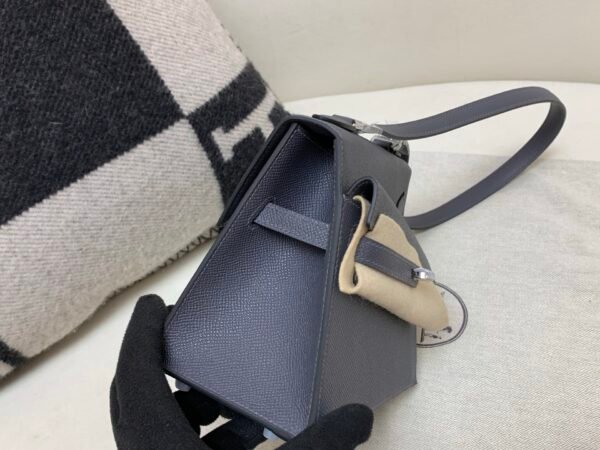 Kelly Desordre 20CM 85 Ardoise Ecru Epsom Leather Silver Hardware Carrybag
