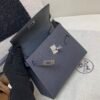 Kelly Desordre 20CM 85 Ardoise Ecru Epsom Leather Silver Hardware Carrybag