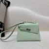 Kelly Desordre 20CM 6U Vert d’Eau Epsom Leather Silver Hardware Top Quality