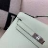 Kelly Desordre 20CM 6U Vert d’Eau Epsom Leather Silver Hardware Top Quality