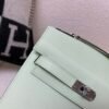 Kelly Desordre 20CM 6U Vert d’Eau Epsom Leather Silver Hardware Top Quality