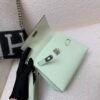 Kelly Desordre 20CM 6U Vert d’Eau Epsom Leather Silver Hardware Top Quality