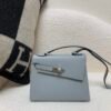 Full Handmade Kelly Desordre 20CM P0 Gris Pantin Epsom Leather Silver Hardware