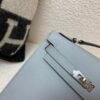 Full Handmade Kelly Desordre 20CM P0 Gris Pantin Epsom Leather Silver Hardware