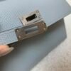 Full Handmade Kelly Desordre 20CM P0 Gris Pantin Epsom Leather Silver Hardware
