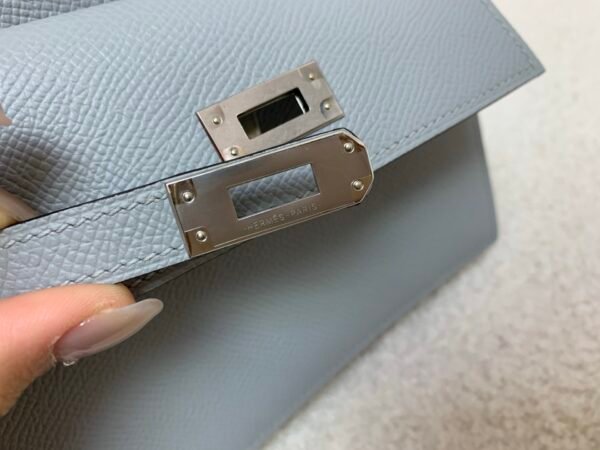 Full Handmade Kelly Desordre 20CM P0 Gris Pantin Epsom Leather Silver Hardware