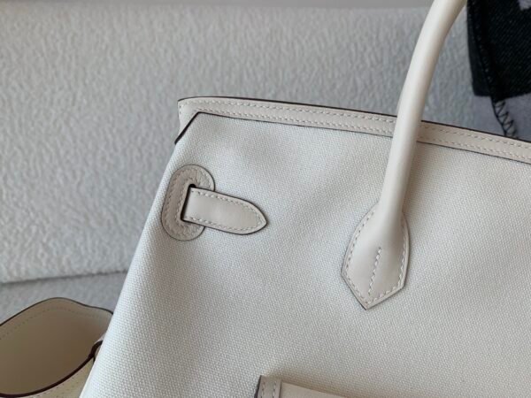 Full Handmade Quality Birkin Cargo 35CM i2 Nata Canvas/ Swift Leather Silver Hardware