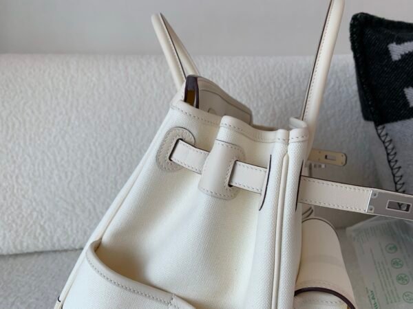 Full Handmade Quality Birkin Cargo 35CM i2 Nata Canvas/ Swift Leather Silver Hardware