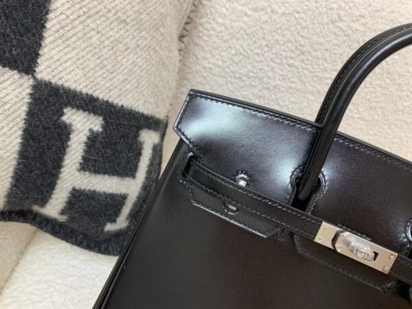 Germany sales Birkin 25CM 89 Nior Box Leather Silver Hardware Full Handmade
