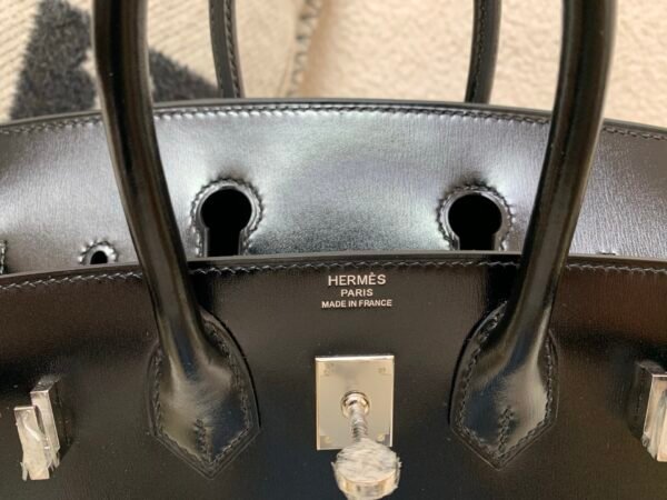 Germany sales Birkin 25CM 89 Nior Box Leather Silver Hardware Full Handmade