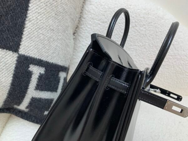 Germany sales Birkin 25CM 89 Nior Box Leather Silver Hardware Full Handmade